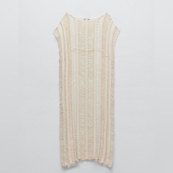 ZARA OPEN WEAVE MIDI TUNIC - Picture 3 of 9